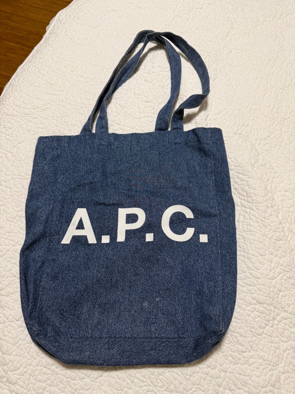 A.P.C. Denim Shoulder Tote in Indigo